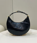 Fendi Small Graphy In Black Crocodile Leather - 10_29_24.5cm