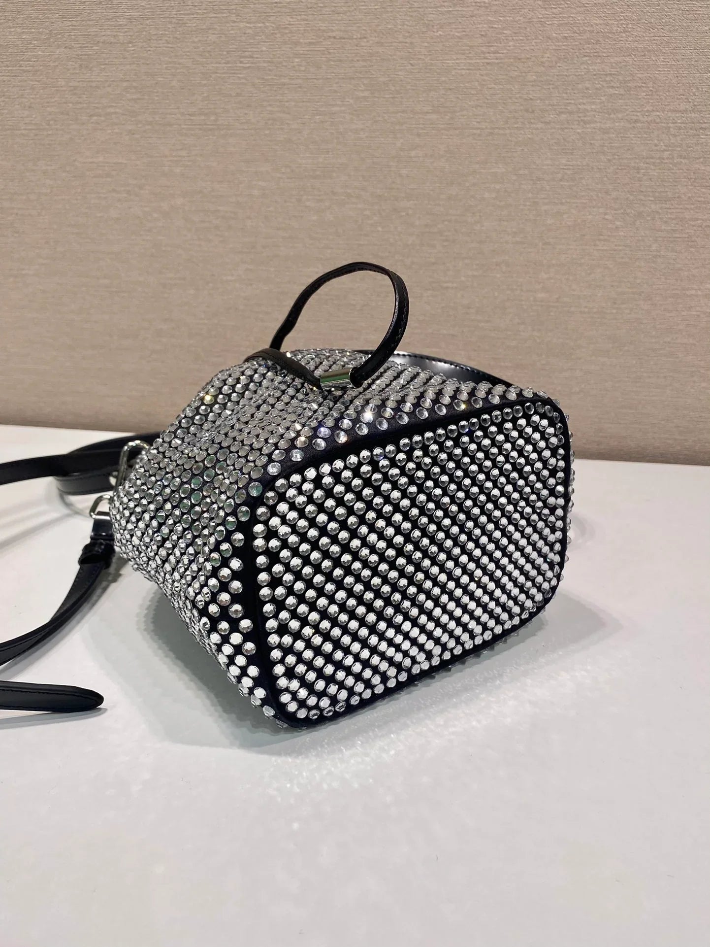 Prada Satin Mini-Bag With Crystals size 16 x 21 x 10 cm