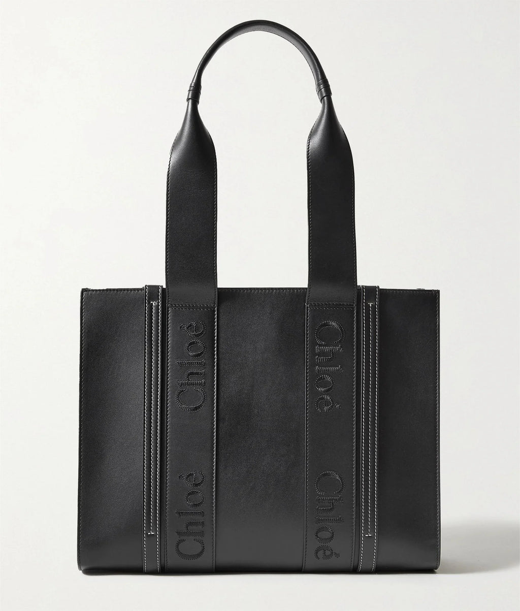 CHLO_ Woody medium embroidered leather tote