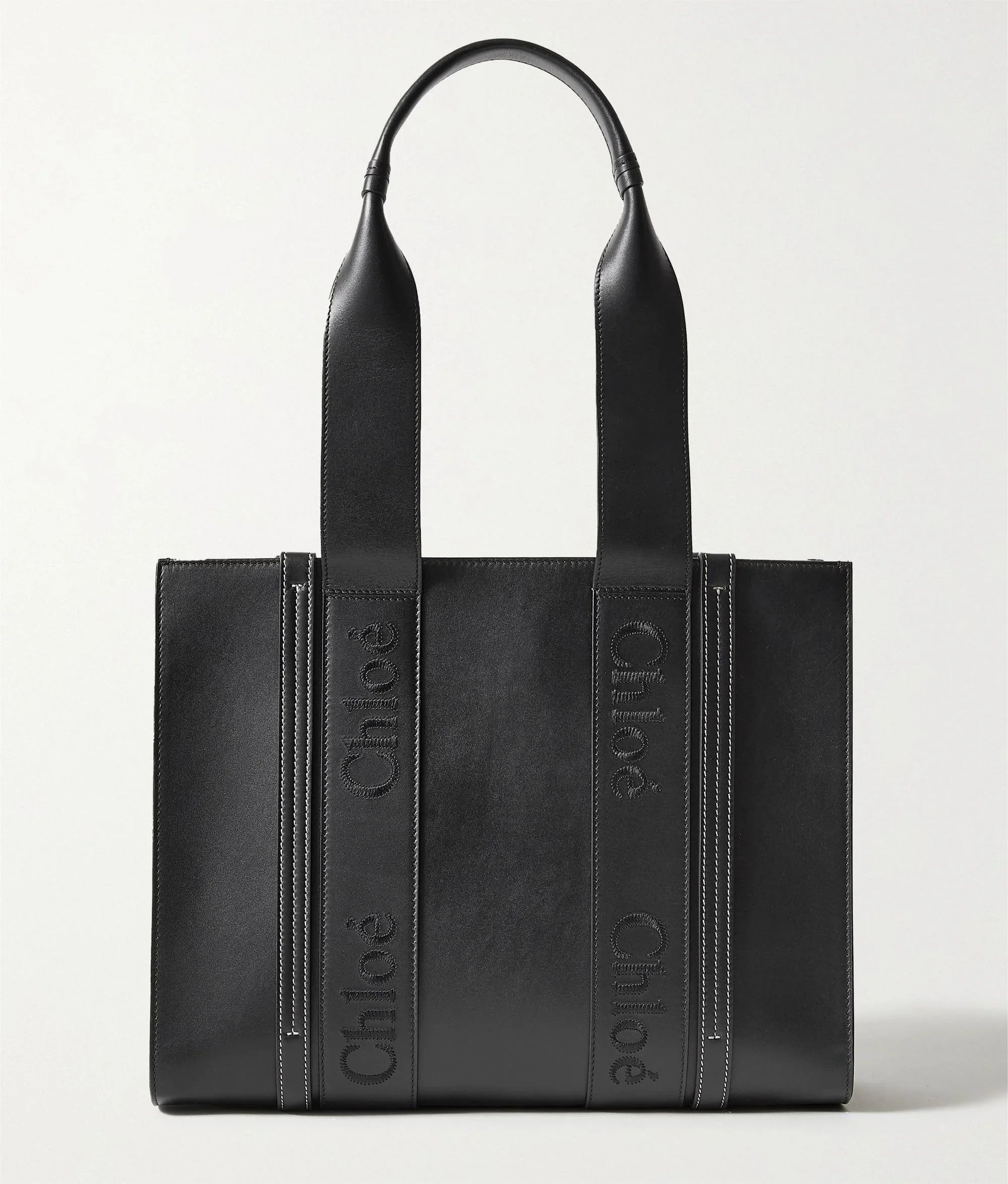 CHLO_ Woody medium embroidered leather tote