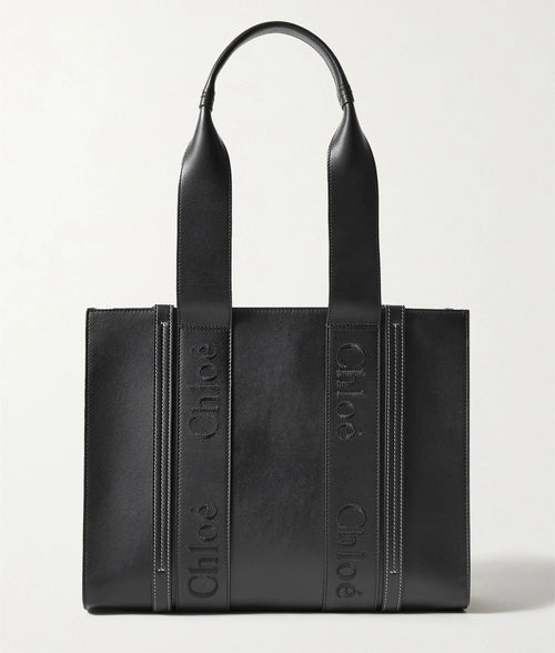 CHLO_ Woody medium embroidered leather tote