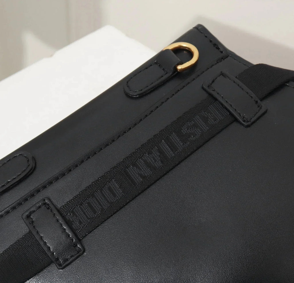 Dior Black Leather Mini Saddle Bag