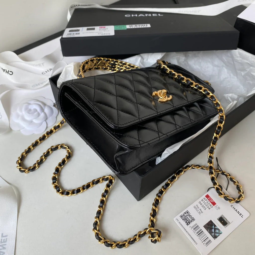CHANEL  Handbag AP3240 GP Black Size 19 cm