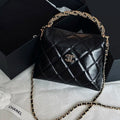 CHANEL CC 24b twist chain handle hobo lunch box bag 14_18.5_7cm