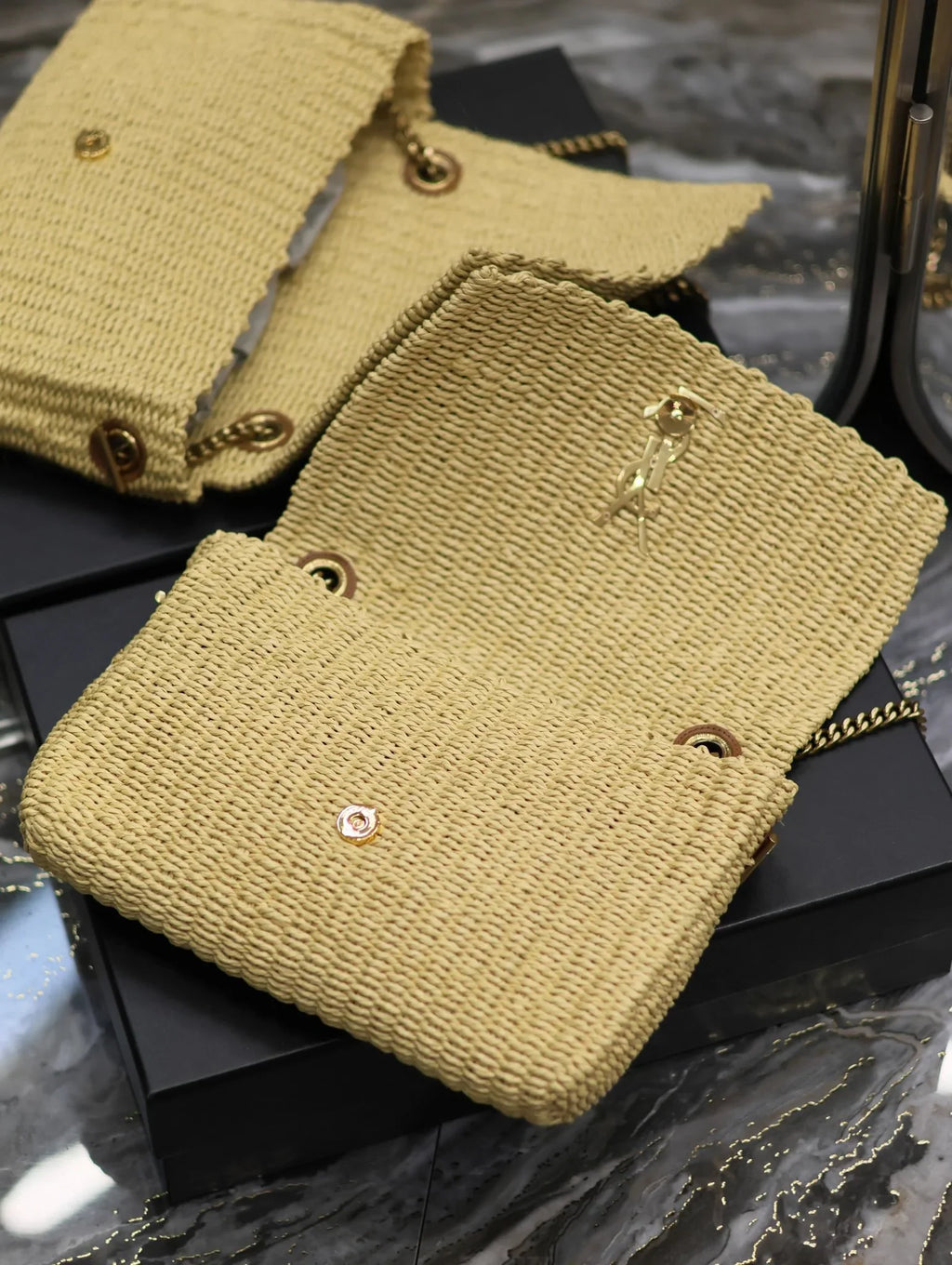 YSL Kate In Raffia - 28.5_20_6cm