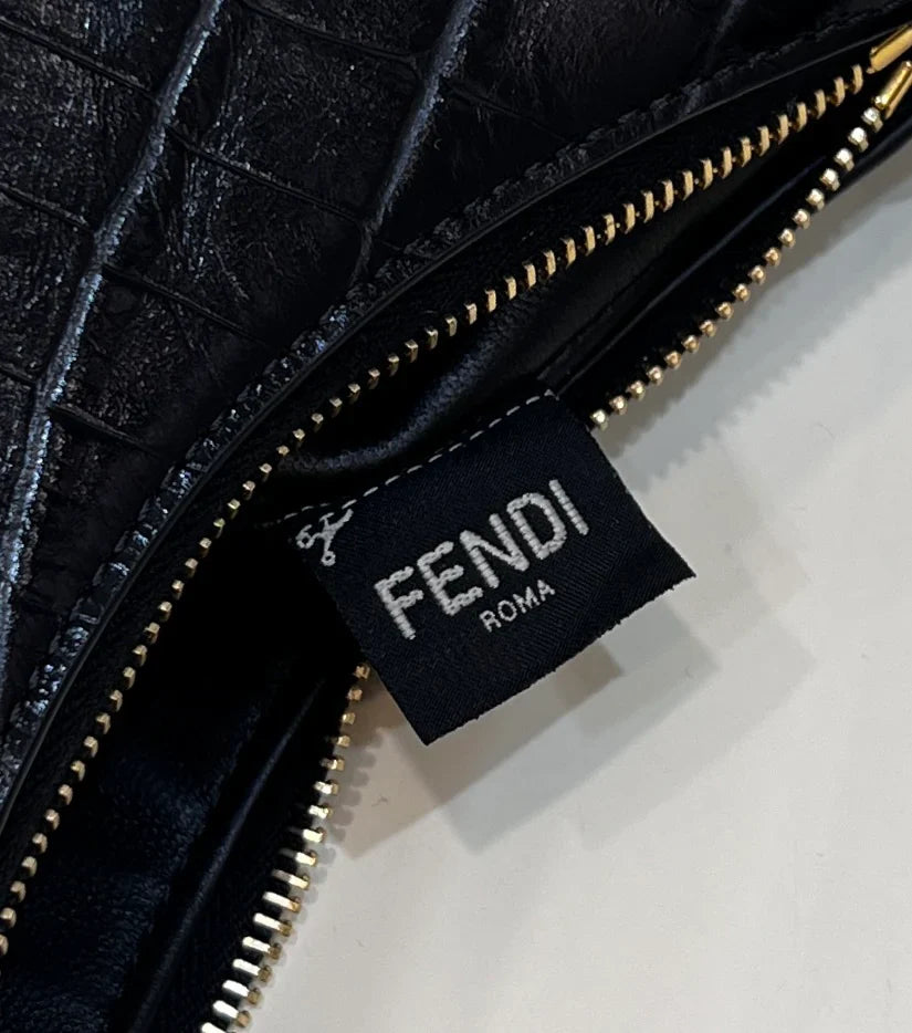 Fendi Small Graphy In Black Crocodile Leather - 10_29_24.5cm