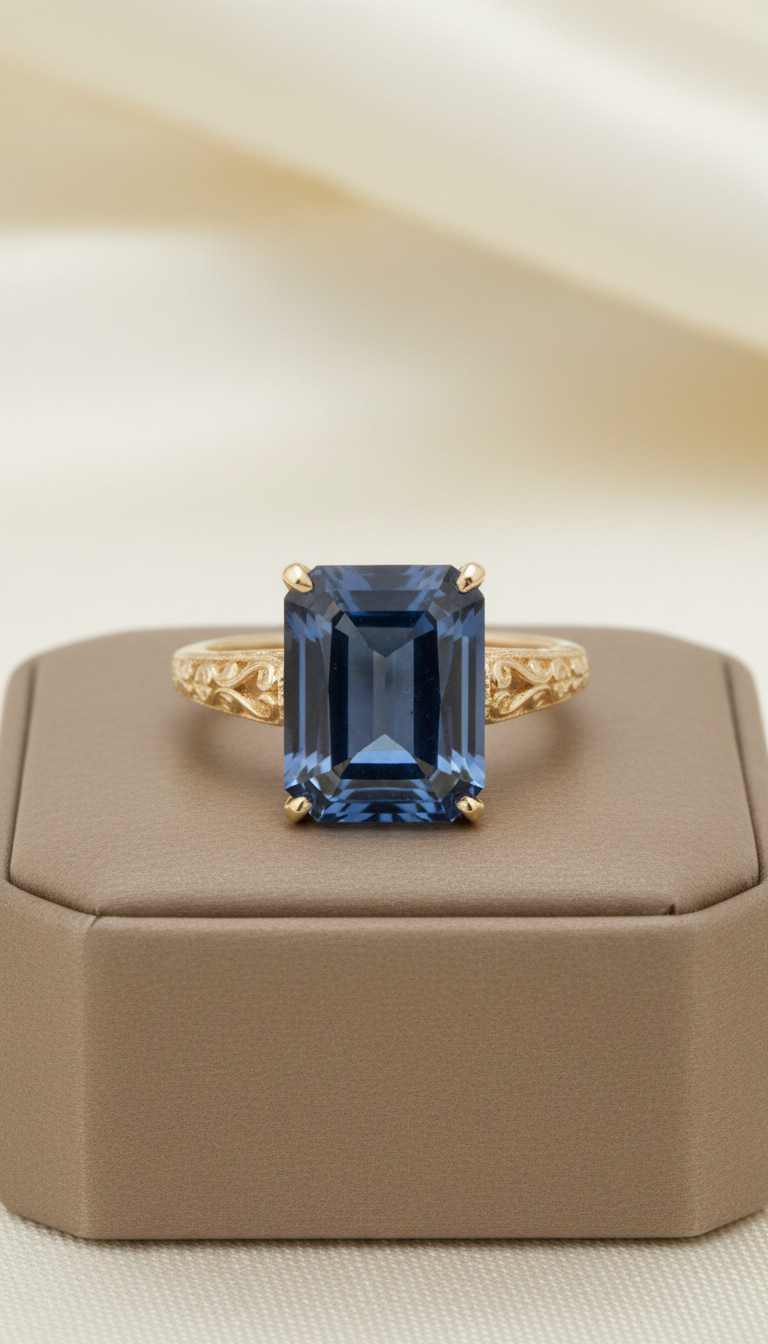 Platinum Round Sapphire Solitaire