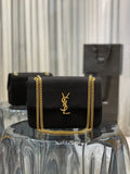YSL Jamie Medium Chain Bag Black Carré Rive Gauche 24_15.5_6.5cm