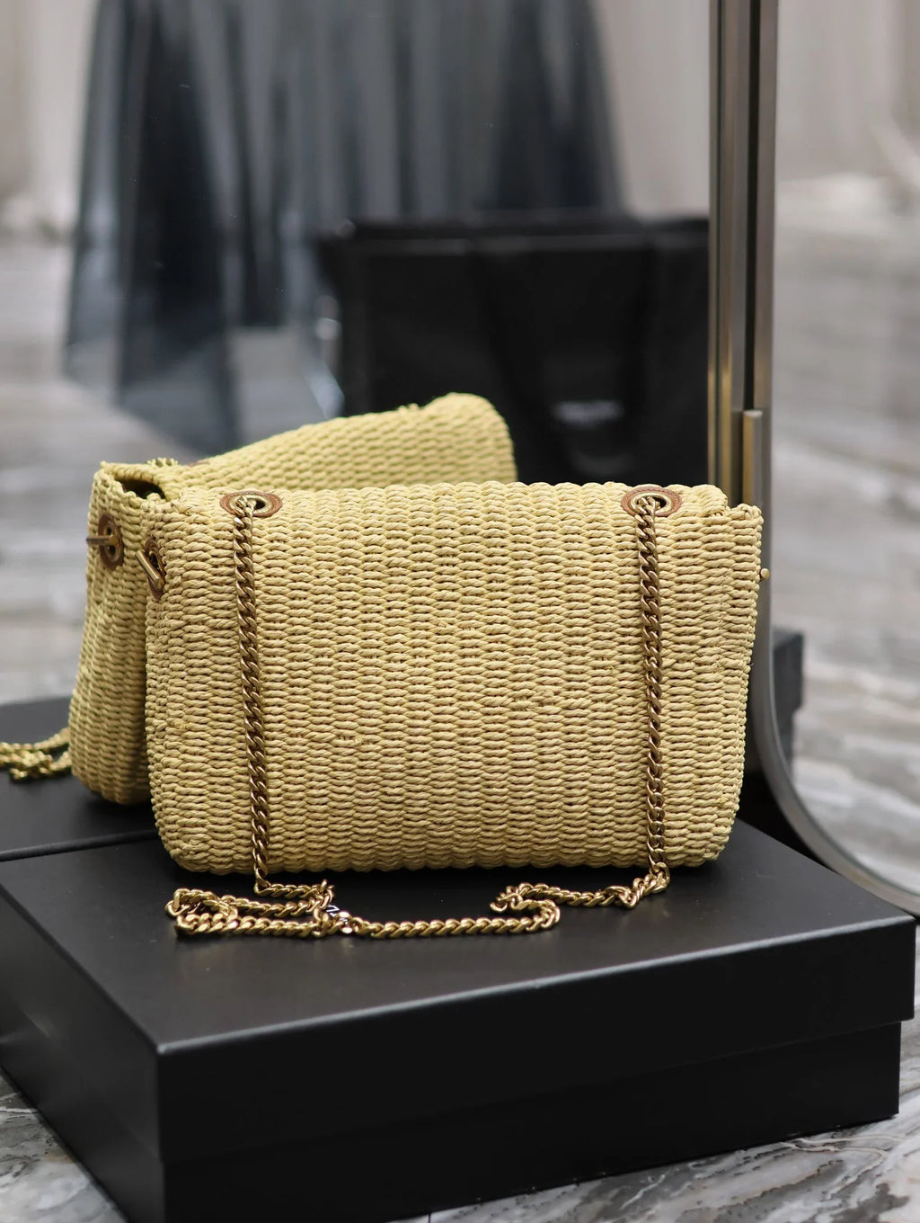 YSL Kate In Raffia - 28.5_20_6cm
