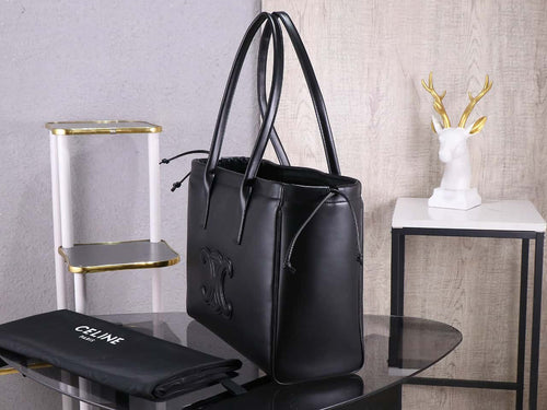 Celine cabas rawstring cuir triomphe in grained calfskin handbag
