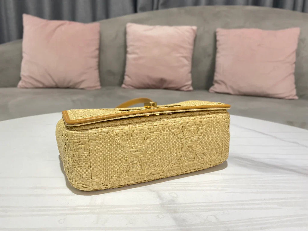 Dior Small Dior Caro Bag Natural Macrocannage Raffia 20x12x7 cm