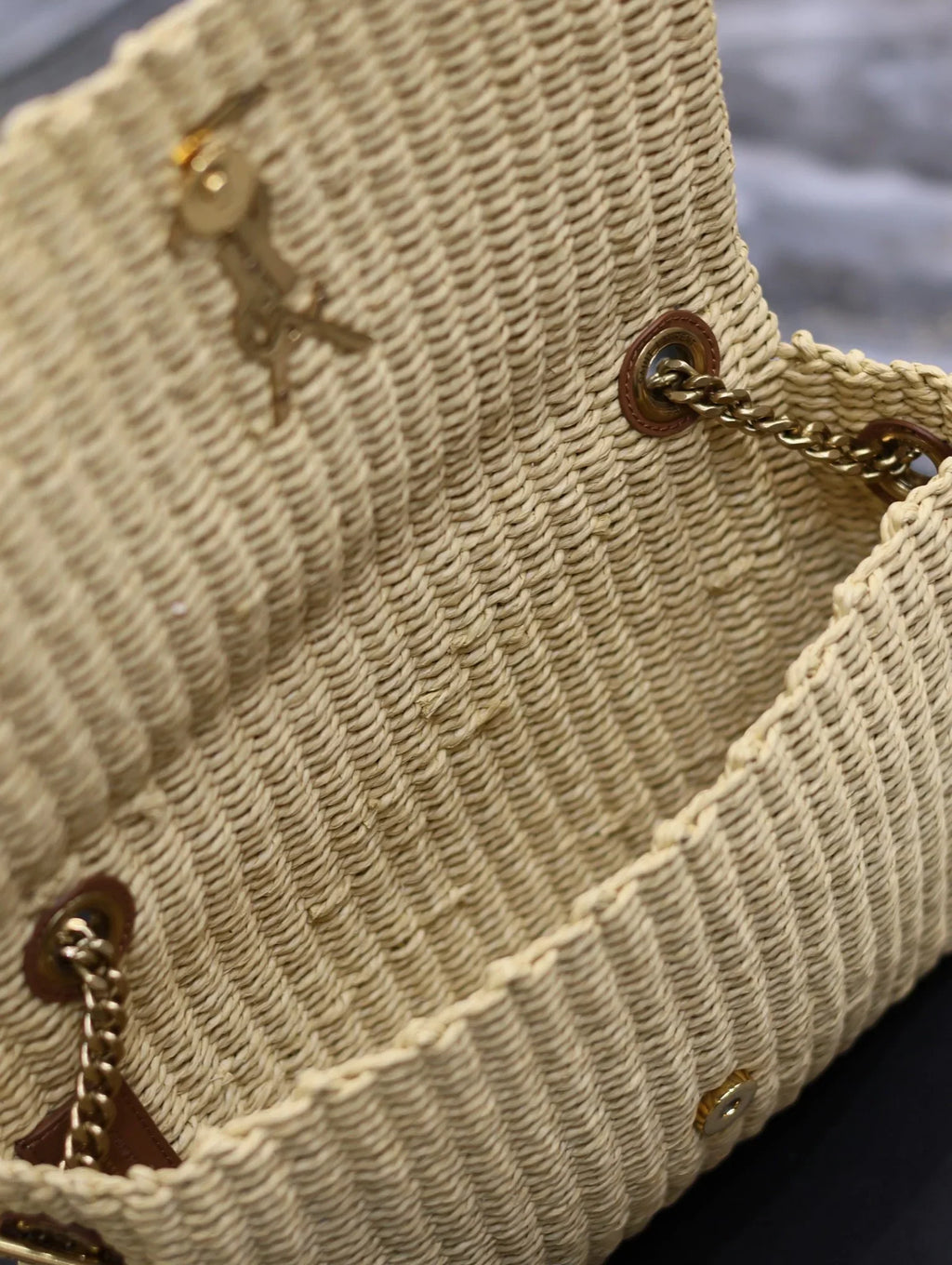 YSL Kate In Raffia - 28.5_20_6cm