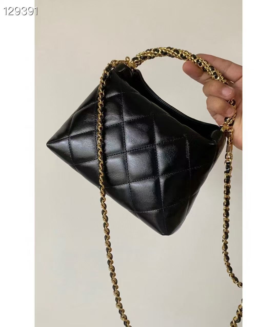 CHANEL CC 24b twist chain handle hobo lunch box bag 14_18.5_7cm