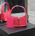 YSL Le 5 _ 7 Mini In Raffia Pink - 19 X 11.5 X 4.5 CM