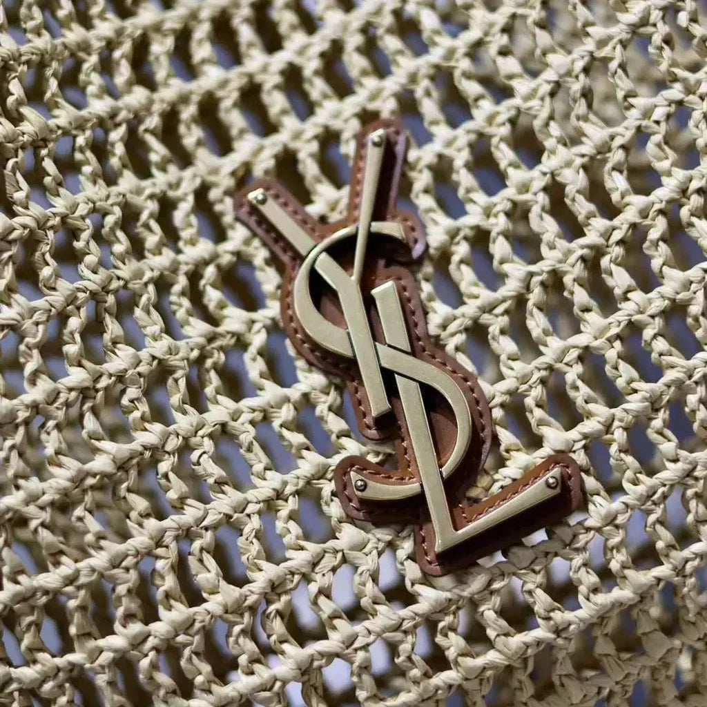 SAINT LAURENT YSL Raffia tote Bag
