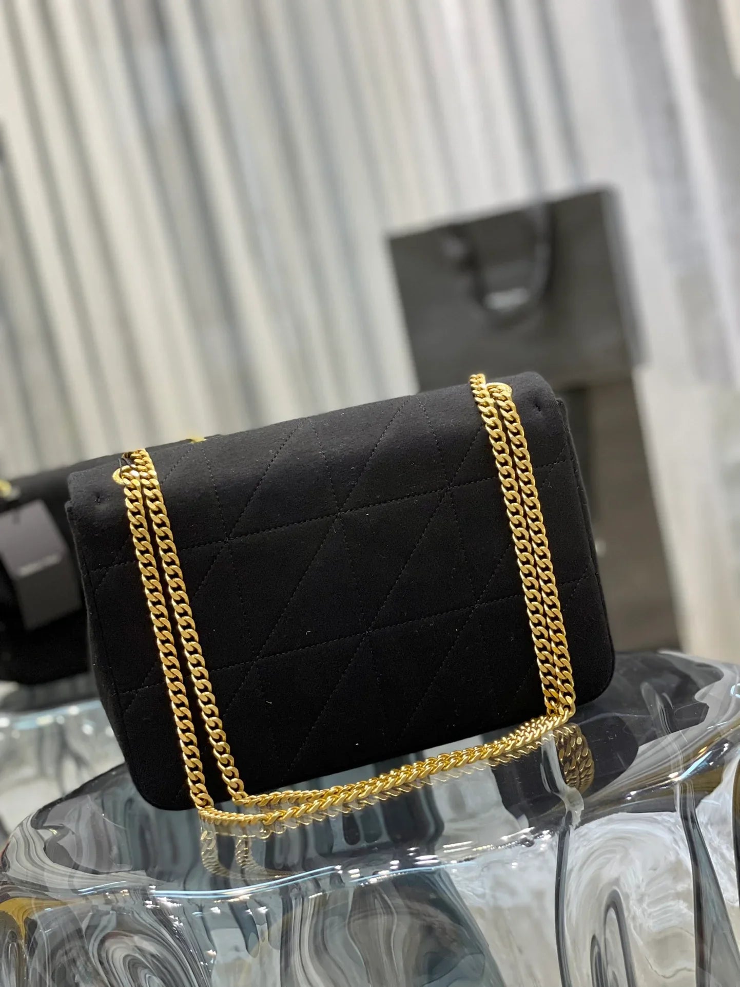 YSL Jamie Medium Chain Bag Black Carré Rive Gauche 24_15.5_6.5cm