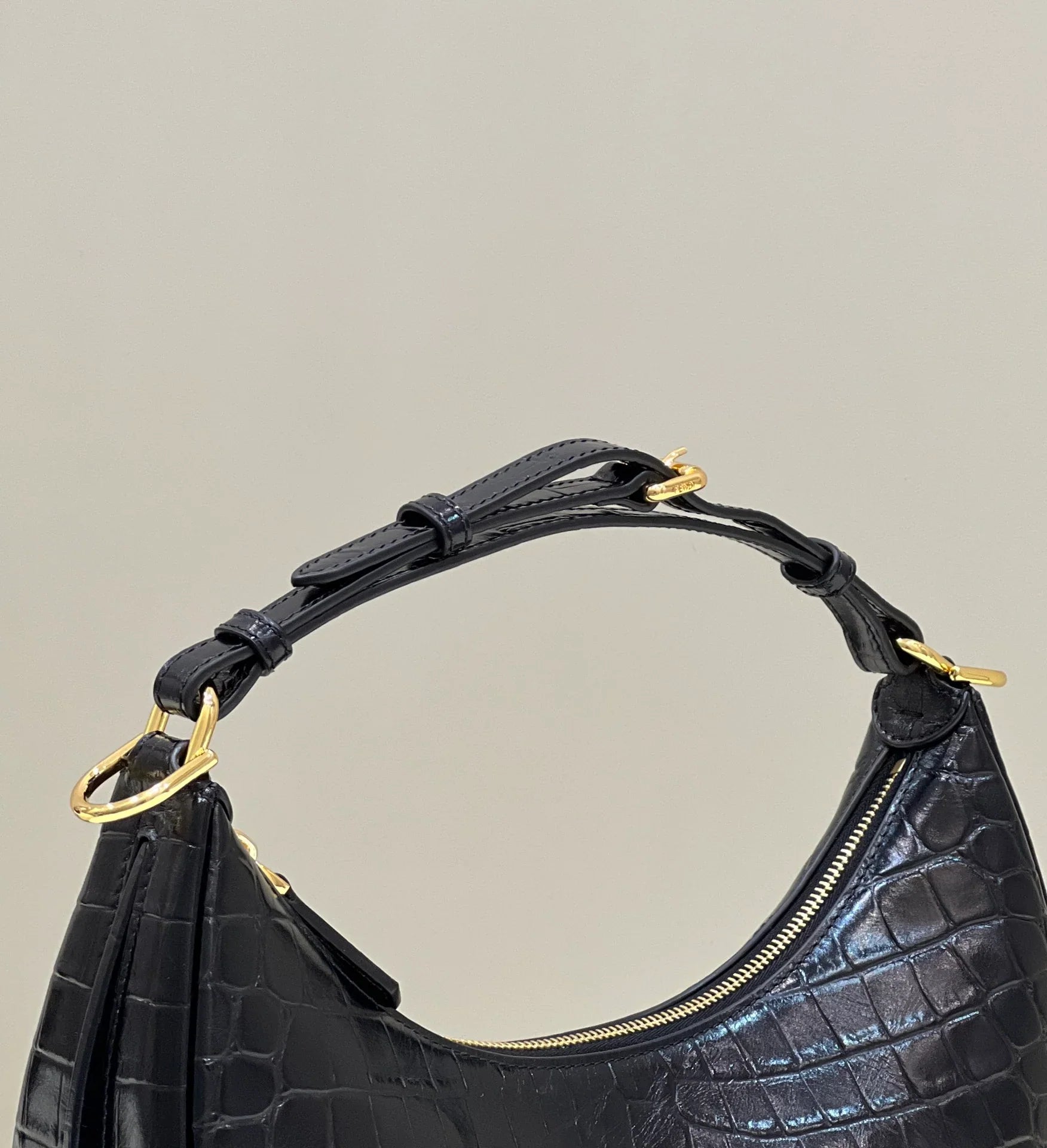 Fendi Small Graphy In Black Crocodile Leather - 10_29_24.5cm