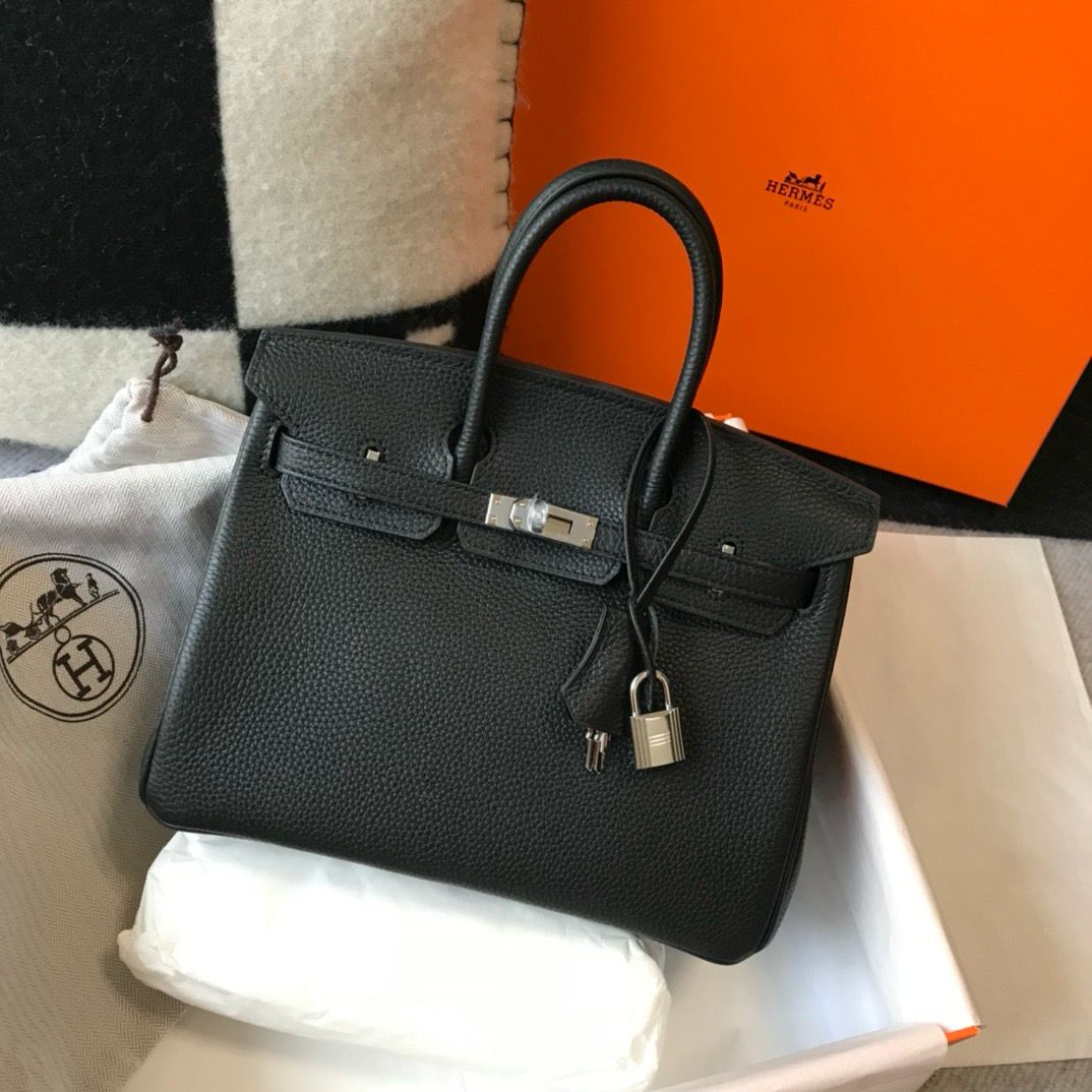HERM bikrin 35cm Black with Silver hardware