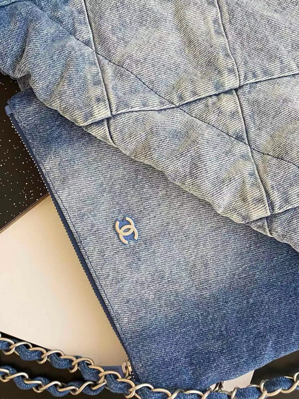 CC hobo 35cm jean Silver Hardware