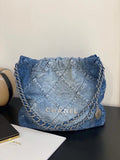 CC hobo 35cm jean Silver Hardware