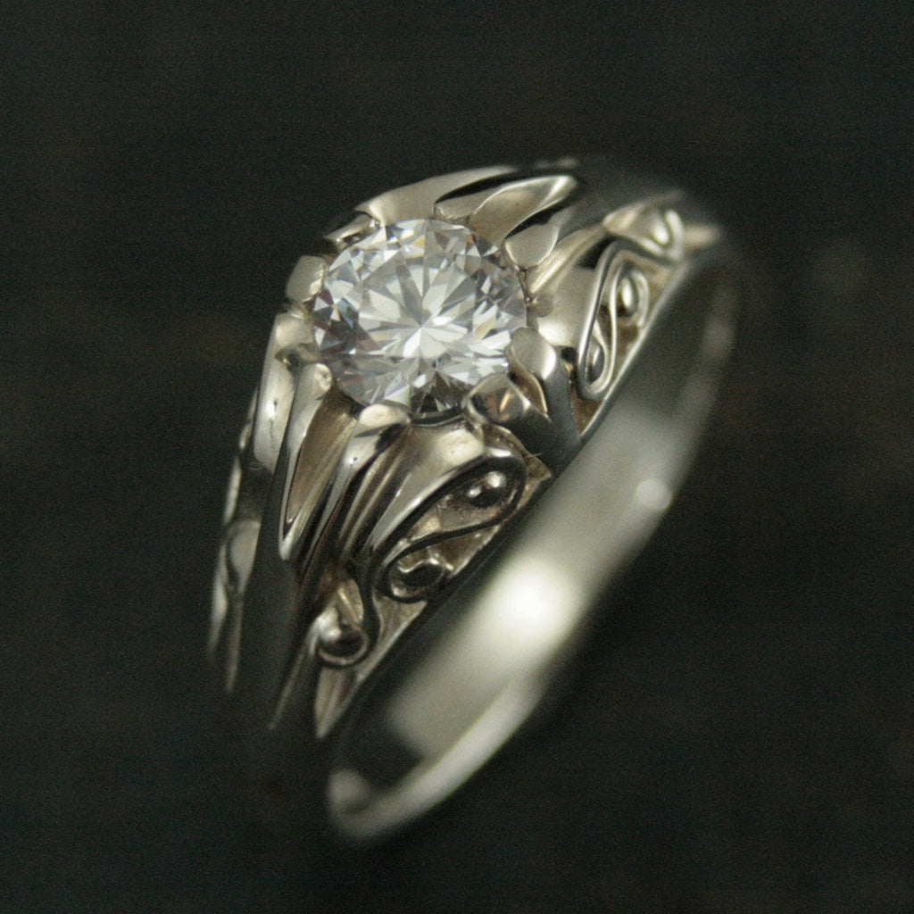 Cleopatra--Sterling Silver Belcher Style Ring--Antique Style Ring--Vintage Style Ring--Victorian Style Ring--Silver Belcher Ring