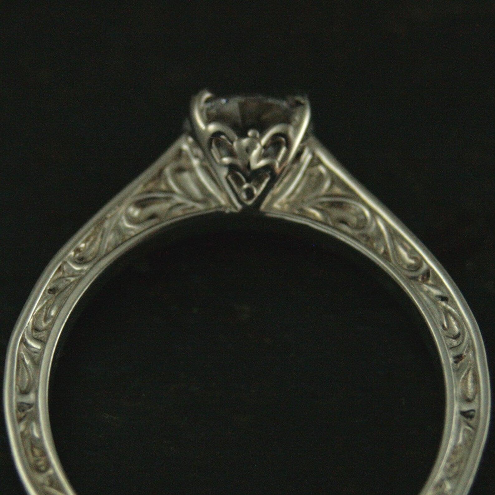 SALE Silver Engagement Ring Cubic Zirconia Engagement Ring CZ Ring White Topaz Ring The Enchanted Cathedral Setting Elegant Engagement Ring