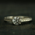 Silver Engagement Ring Enchanted Cathedral Setting Elegant Engagement Ring Filigree Ring Antique Style Ring Vintage Look Scroll Pattern
