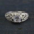 Sleeping Beauty~Rainbow Moonstone Ring~Filigree Ring~Vintage Style Ring~Antique Style Ring~Faceted Moonstone~Full Cut Moonstone