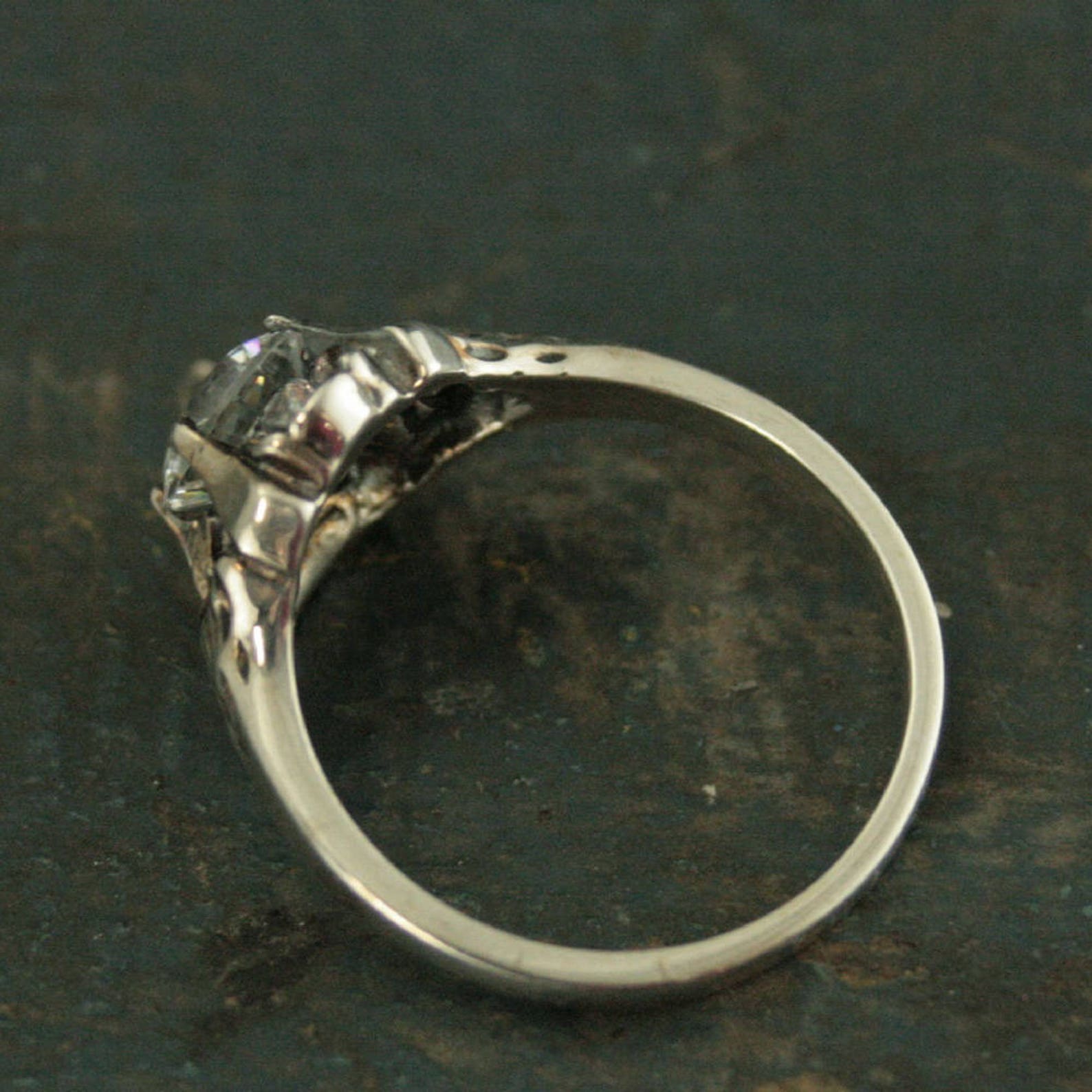 SALE Floral Engagement Ring~Antique Style Ring~Vintage Style Ring~Flower Ring~Silver Engagement Ring~Promise Ring~La France Valentines Day
