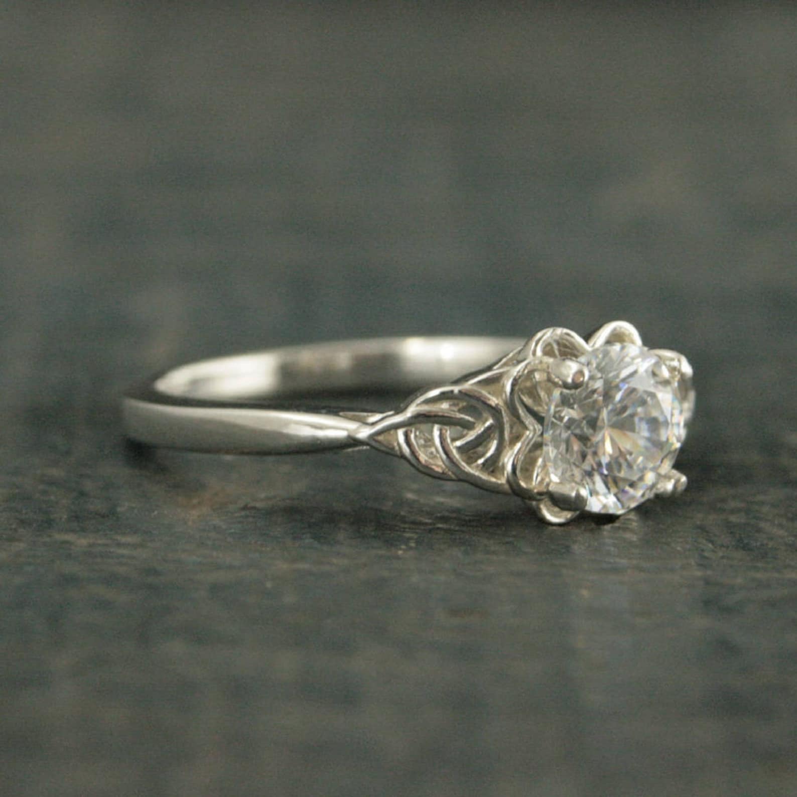 Celtic Engagement Ring Elinor Celtic Knot Ring Irish Engagement Ring Promise Ring Gift for Her Birthstone Ring Braided Engagement Ring