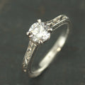 Art Nouveau Engagement Ring Elegant Ring Flourish Cathedral Solitaire Vintage Style Engagement Ring Antique Style Engagement Ring Patterned