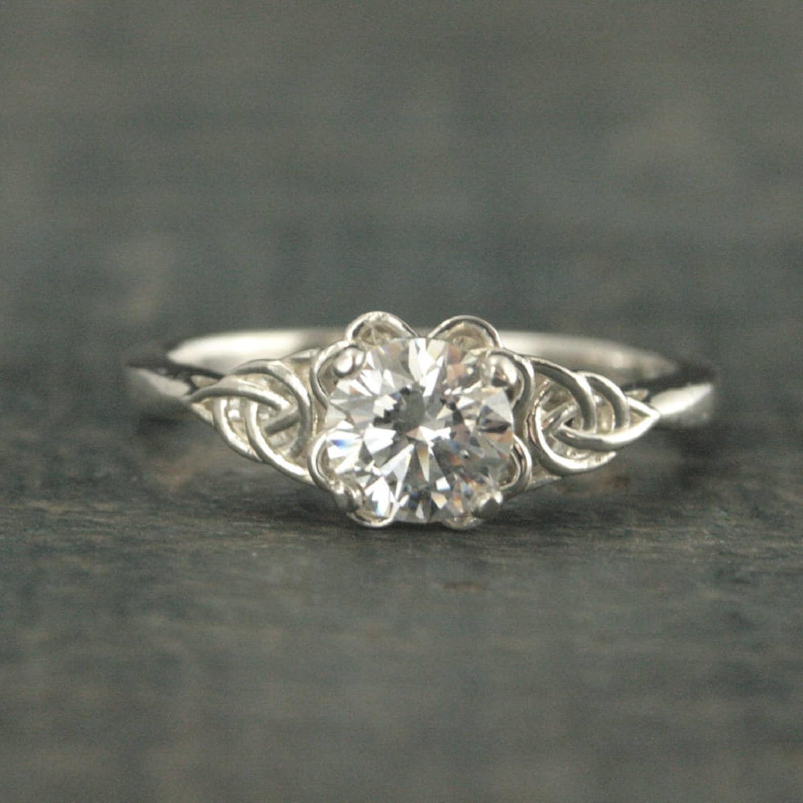 Celtic Engagement Ring Elinor Celtic Knot Ring Irish Engagement Ring Promise Ring Gift for Her Birthstone Ring Braided Engagement Ring
