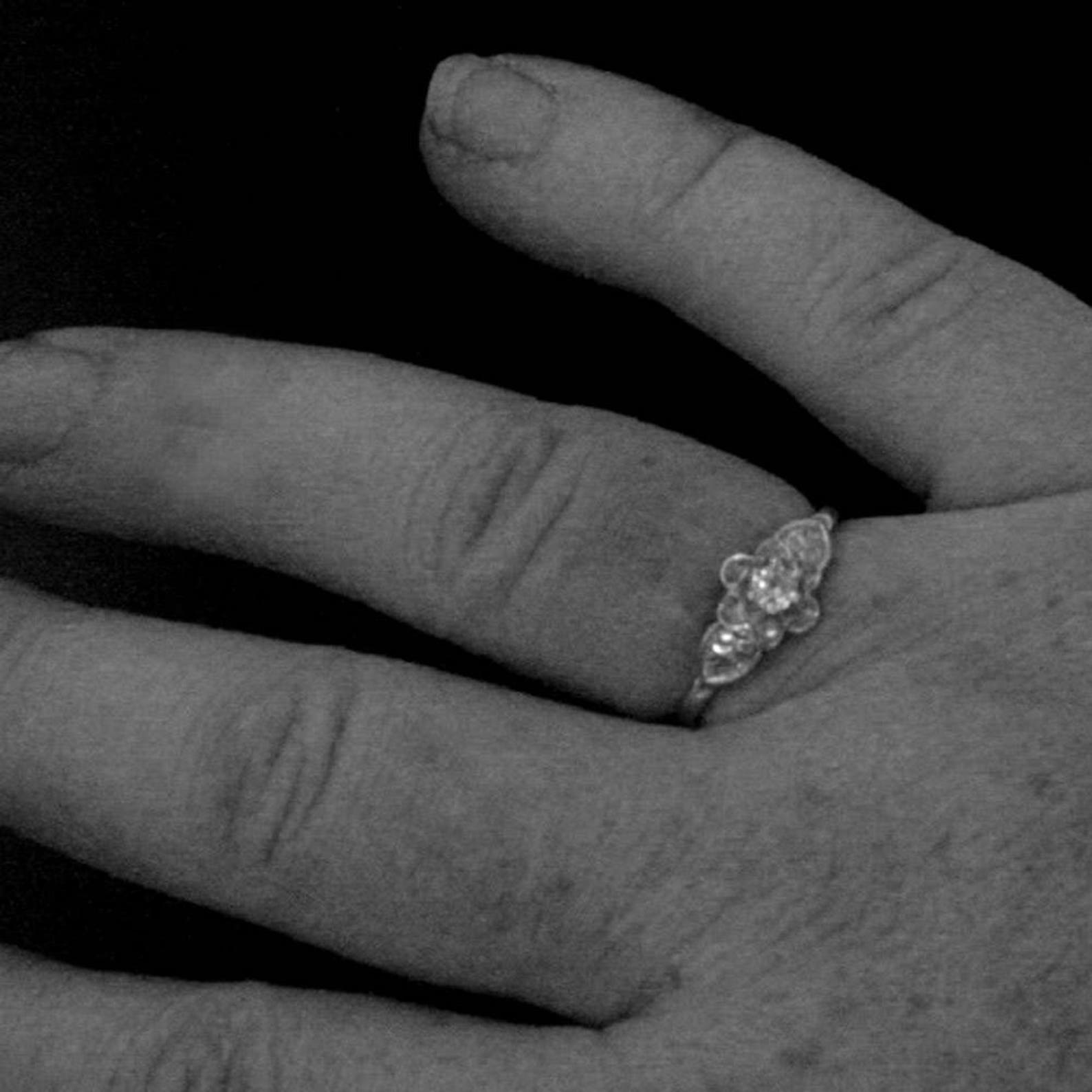 Silver Promise Ring Julie Sweet Sixteen Ring Vintage Style Ring Antique Style Ring Flower Ring Solitaire Birthstone Ring Gift for Her