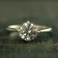 Elegant Cubic Zirconia Filigree Engagement Ring Sterling Silver Engagement Ring NSEW Prong Setting Antique Style Engagement Ring