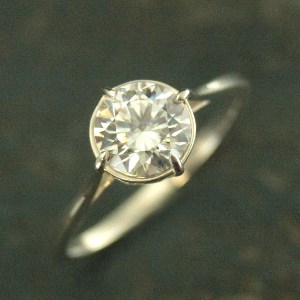 Elegant Cubic Zirconia Filigree Engagement Ring Sterling Silver Engagement Ring NSEW Prong Setting Antique Style Engagement Ring