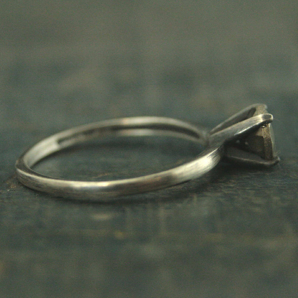 Pyrite Ring Alternative Engagement Ring Mixed Metals Sterling Silver and Pyrite Engagement Ring Gold Stone Ring Pyrite Solitaire Unique