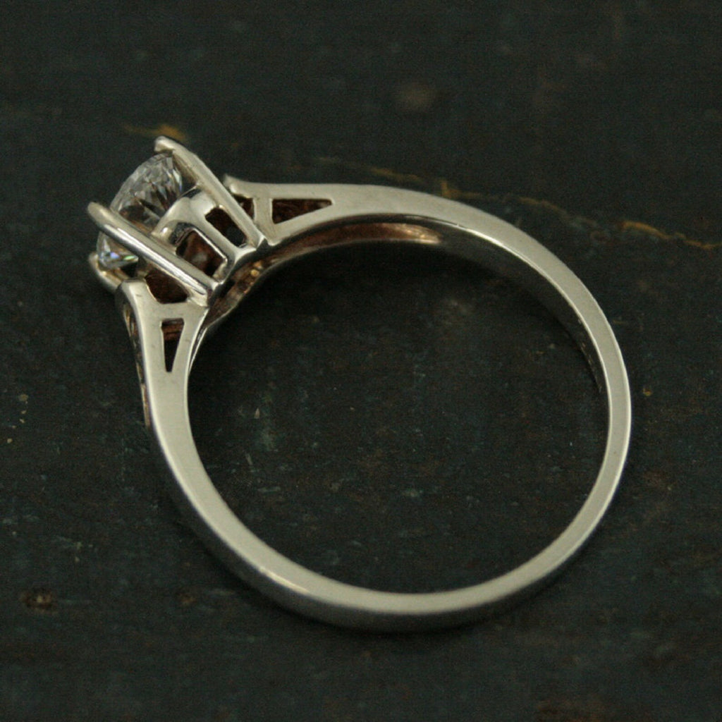 Oval Engagement Ring Silver Scroll Design Ring Cathedral Setting Oval Solitaire Sterling Silver Filigree Engagement Ring Vintage Design