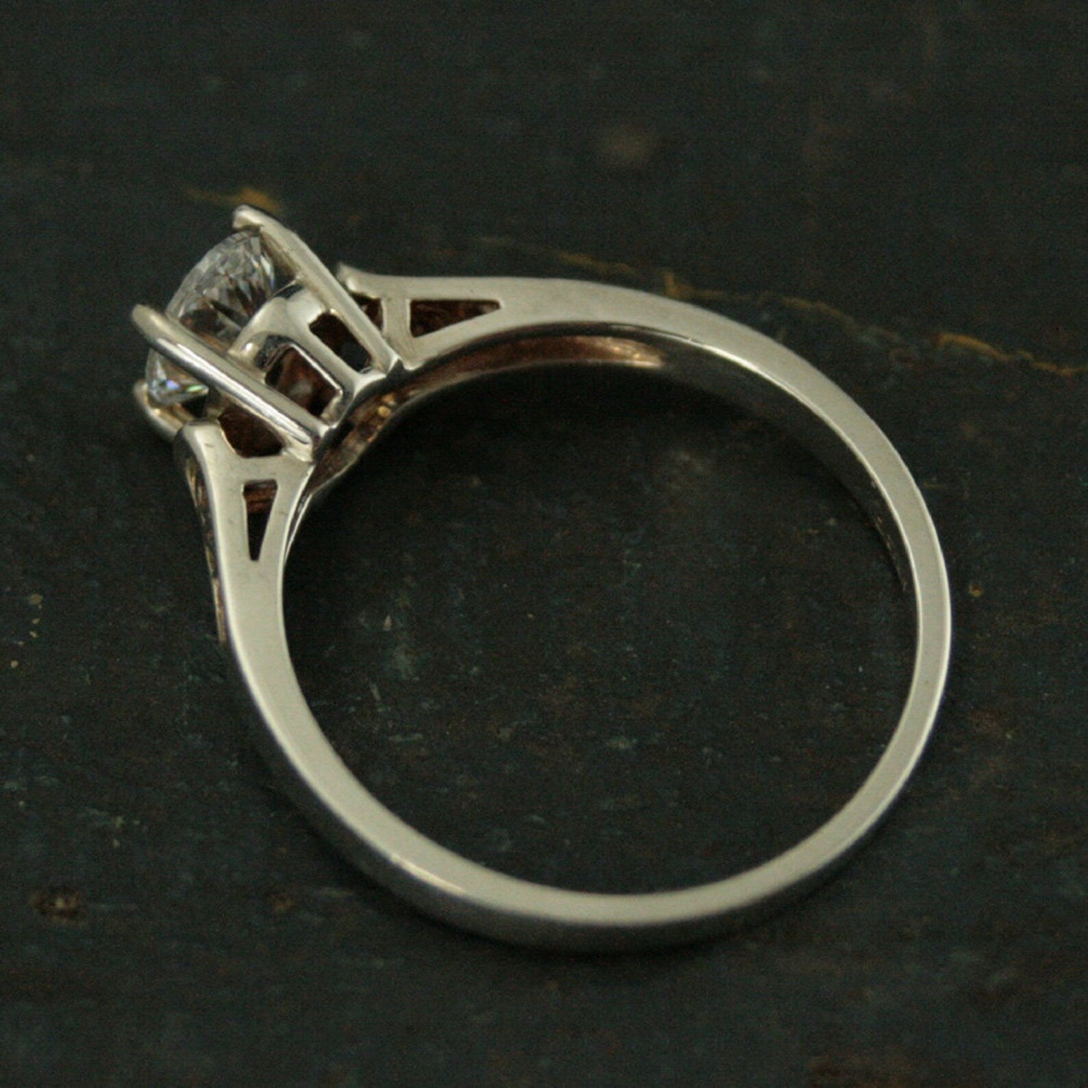 Oval Engagement Ring Silver Scroll Design Ring Cathedral Setting Oval Solitaire Sterling Silver Filigree Engagement Ring Vintage Design