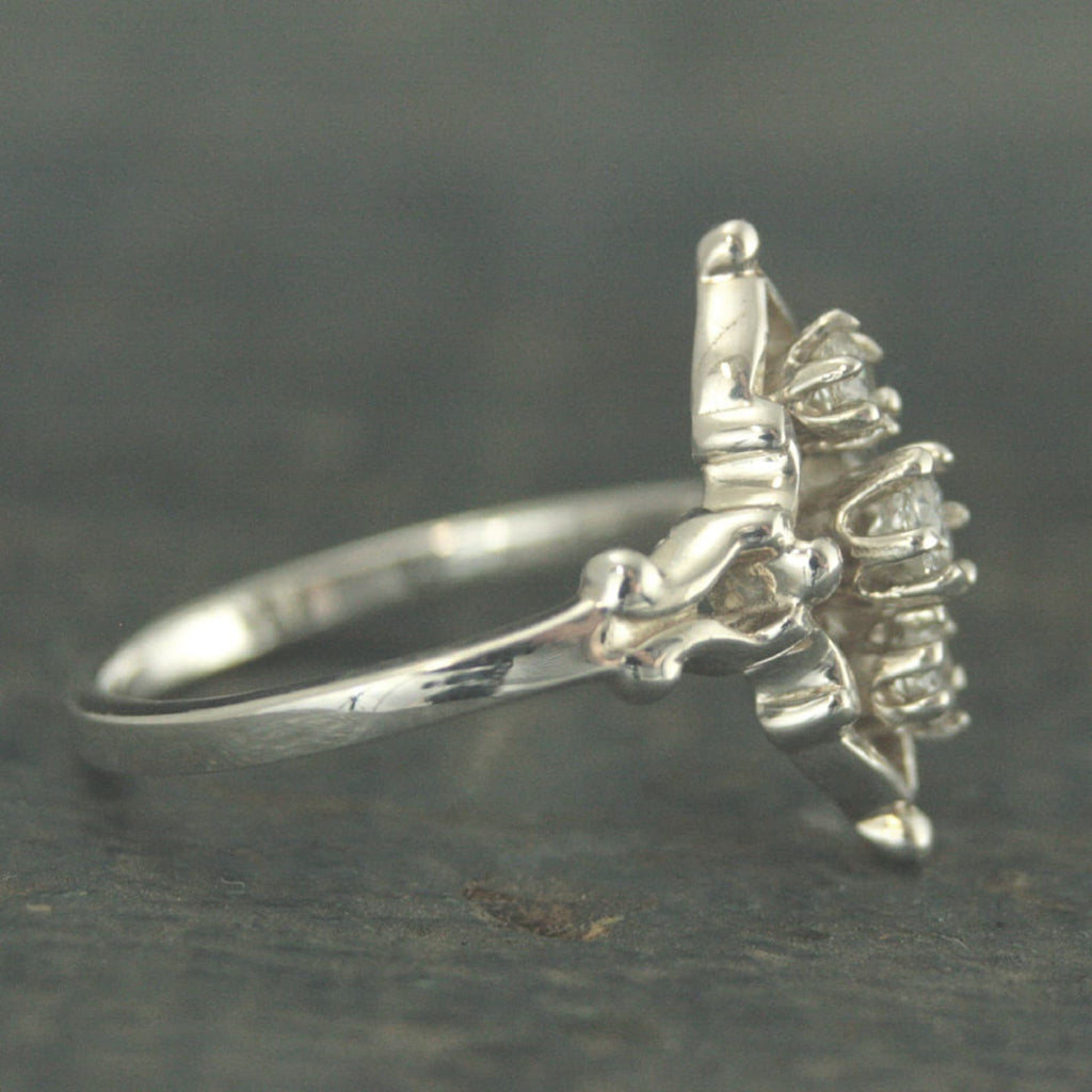 Three Stone Ring Victorian Style Ring Vintage Style Ring Silver Promise Ring Anniversary Ring Steampunk Ring Victoria Triple Stone Ring