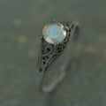 Labradorite Ring Filigree Black Ring Oxidized Silver Black Silver Ring Rainbow Stone Faceted Labradorite Green Blue Flash Wicked Queen