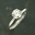 Solitaire Engagement Ring Silver Traditional Engagement Ring Moissanite White Topaz Sapphire Cubic Zirconia Lab Grown Diamond Ring