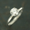 SALE Solitaire Engagement Ring Silver Engagement Ring White Topaz Ring Cubic Zirconia Ring Solitaire Ring Traditional Engagement Ring