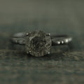 Black Rutilated Quartz Ring Black Engagement Ring Alternative Engagement Ring Unique Engagement Ring Gothic Queen Ring Vintage Style Ring