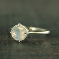 Rainbow Moonstone Ring~Filigree Engagement Ring~NSEW Setting~7mm Solitaire~Large Full Cut Moonstone Ring~Vintage Style Ring~Antique Style
