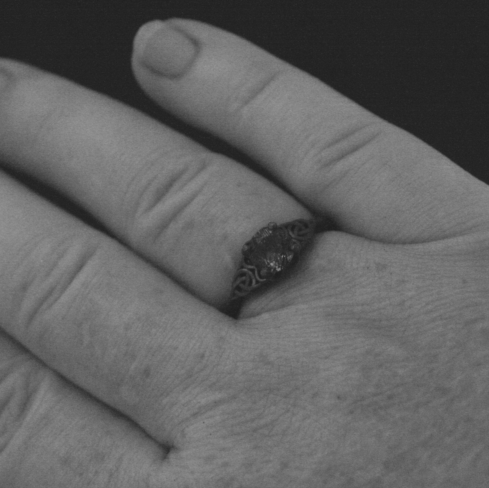 Black Tourmalinated Quartz Ring Celtic Ring Black Silver Ring Black Rutilated Quartz Ring Celtic Knot Ring Unique Engagement Ring