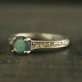 Art Nouveau Ring Labradorite Ring Alternative Engagement Ring Flourish Cathedral Setting Gift for Her Facetted Labradorite Ring Antique