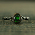 Black Opal Ring Bezel Set Facetted Oval Black Opal Ring Black Silver Oxidized Black Magic Mirror Ring Unique Engagement Ring
