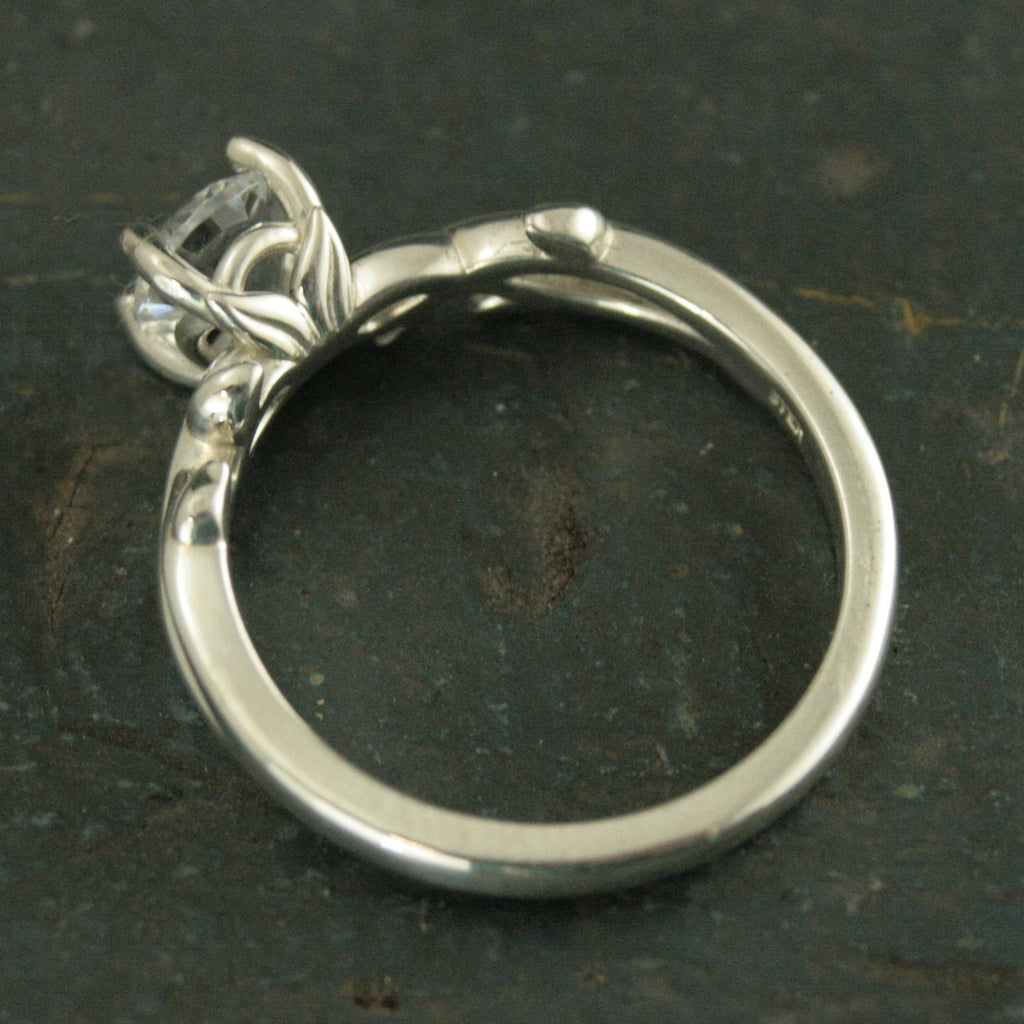 Vine Engagement Ring Castle Vine Ring Silver Engagement Ring Sculptural Solitaire Art Nouveau Ring Nature Ring Woodland Ring Elven Ring