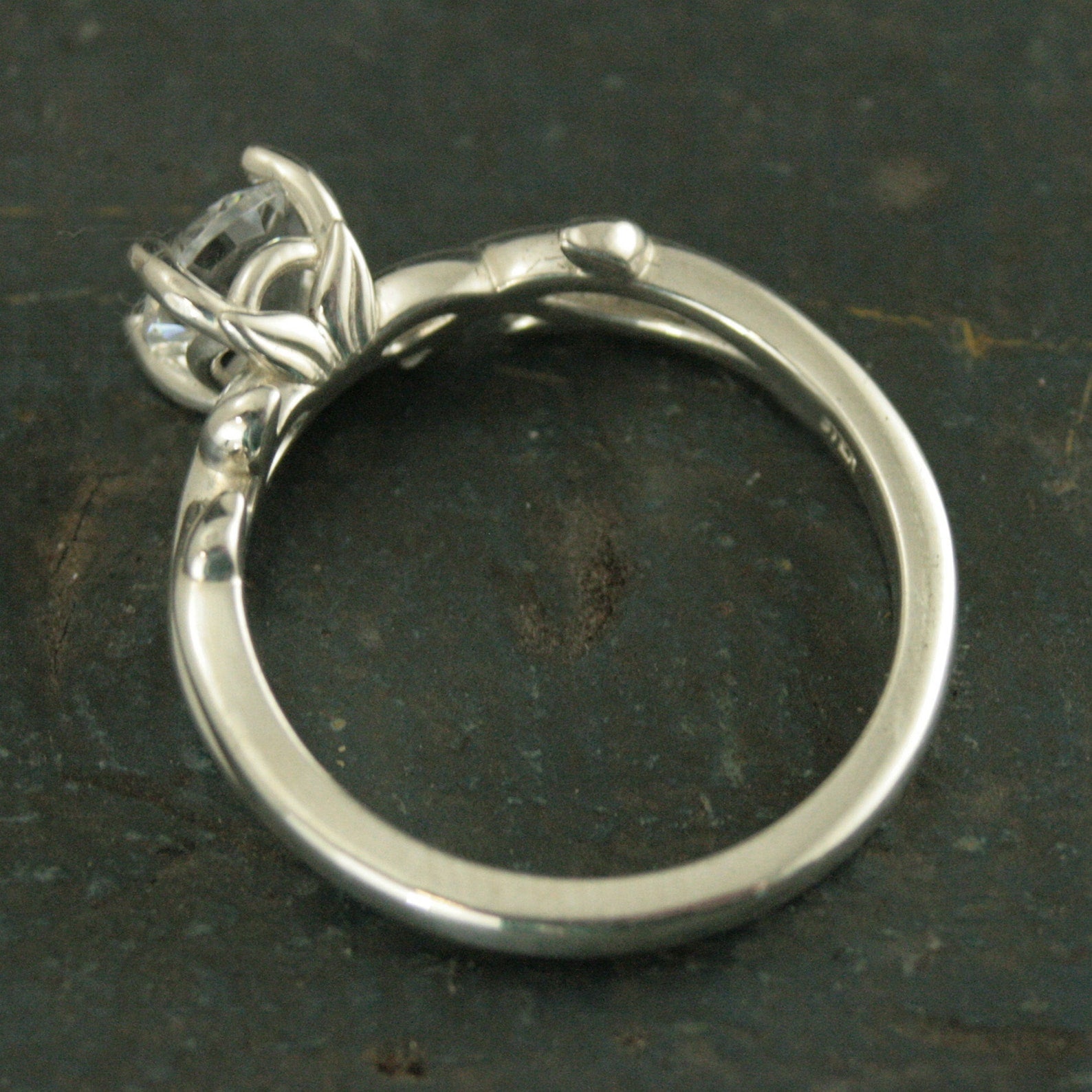 Vine Engagement Ring Castle Vine Ring Silver Engagement Ring Sculptural Solitaire Art Nouveau Ring Nature Ring Woodland Ring Elven Ring