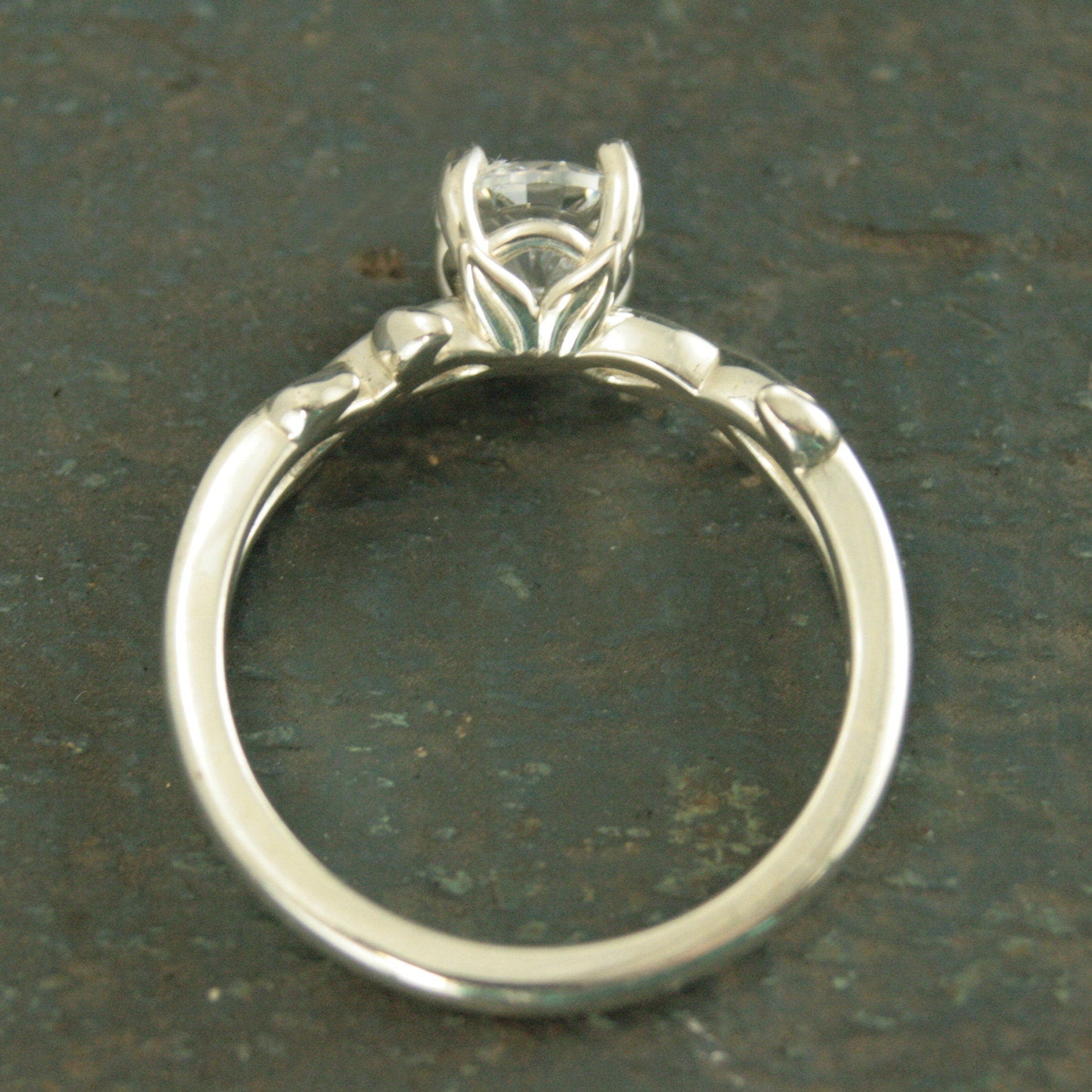 Vine Engagement Ring Castle Vine Ring Silver Engagement Ring Sculptural Solitaire Art Nouveau Ring Nature Ring Woodland Ring Elven Ring